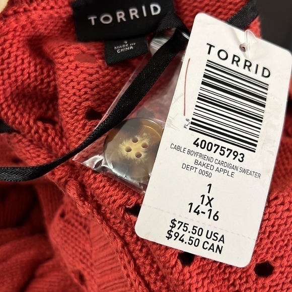 Torrid Cable Boyfriend Cardigan Sweater - Picture 4 of 4